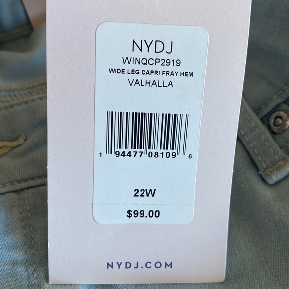 NYDJ - Valhalla Wide Leg Capri Pant with Fray Hem NWT - Picture 9 of 14